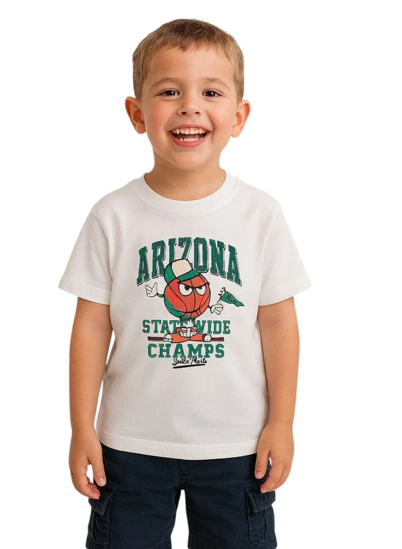 victor and jane Boys Graphic Summer T-Shirt -Off-White